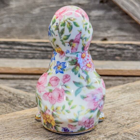 1980 Vintage Nantucket Chintz Porcelain Duck Figurine w/ Gold Accents, 3.5”H - Picture 6 of 10